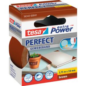 tesa Gewebeklebeband extra Power Perfect - 2,75 m x 38 mm, braun