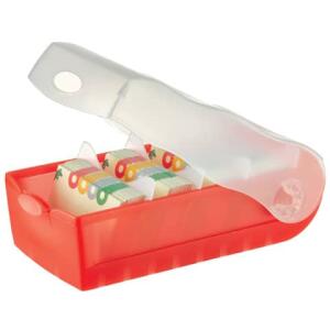 HAN Karteibox CROCO - A7 quer, für 900 Karten,  rot-transluzent