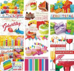 Glückwunschkarten 100er Geburtstag 6fach sortiert
