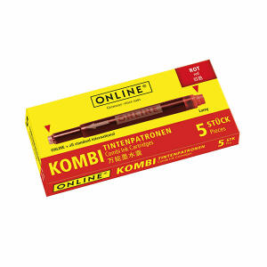 Kombi-Patrone rot, 5 St. f. Standard- u.Lamy-FH