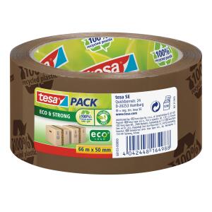 tesa Verpackungsklebeband tesapack Eco & Strong - PP, 66 m x 50 mm, braun