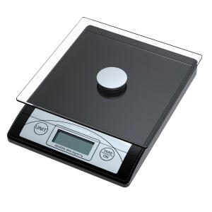 Briefwaage mit Glasteller digital, 5000g/1g - 1 Batterie CR 2032 enthalten