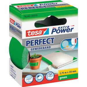 tesa Gewebeklebeband extra Power Perfect - 2,75 m x 38 mm, grün
