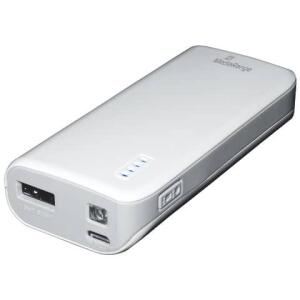 MediaRange Mobiles Ladegerät | Powerbank 5.200 mAh integrierte Taschenlampe
