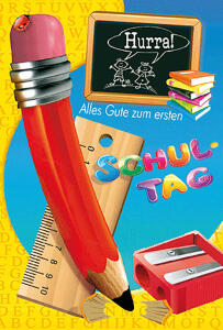 Glückwunschkarte 3D Schulanfang - 3D-Karte (Wackelbild-Effekt) inklusive Umschlag