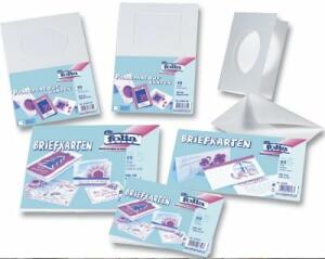 Briefkarte DL hoch 25ST weiß FOLIA 8762 doppelt 190g