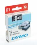 Dymo Schriftband D1 Kunststoff laminiert 7 mx12 mm Weiß/Schwarz