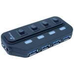 MediaRange USB 3.0 Hub 1:4 mit seperaten...