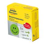 Zweckform 3858 Bewertungspunkt "lachender Smiley" - Ø 19 mm, Spender mit 250 Etiketten, grün