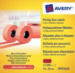 Zweckform Preisetiketten 26x16mm rot - 2-zeilig, permanent haftend, 10 Rollen in Packung, - 1200 Etiketten pro Rolle