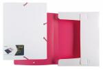 Idena Heftbox PP A4 weiß/pink Gummizug farbig