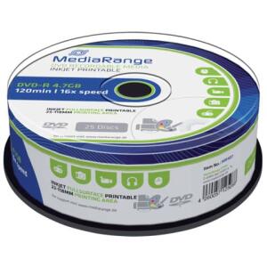MediaRange DVD-R - 4.7GB/120Min, 16-fach/Spindel, bedruckbar, Packung mit 25 Stück