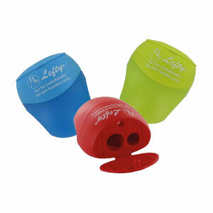 Doppelspitzer Lefty Pencil Pal mit Behälter - für Linkshänder