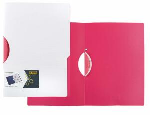 Idena Clipmappe PP A4 weiß/pink farbiger Clip - Fassungsvermögen ca. 30 Blatt 80g Papier