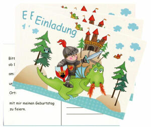 Einladungskarten 5 Stück 15x10,5cm