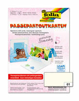 Passepartoutkarten+Kuvert rechteckig Perlweiß 5St.