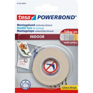 tesa Montageband Powerbond - 19 mm x 1,5 m, Indoor, extra stark
