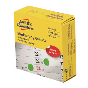 Zweckform Markierungspunkte D19mm grün 3855 i.Spender