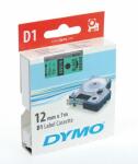 Dymo Schriftband D1 Kunststoff laminiert 7 mx12 mm Schwarz/Grün
