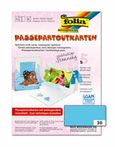 Passepartoutkarten+Kuvert rechteckig Himmelbl.5 St.