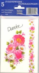 TAUN Danksagungen Jugendweihe sortiert 5er Pack 1St
