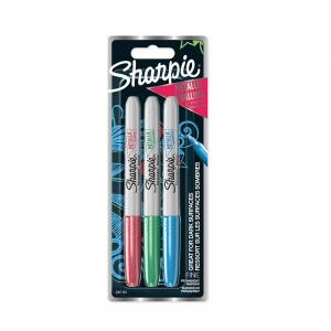 Permanentmarker Metallic rubin, smaragd, saphir F - Sharpie, Fein