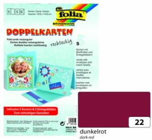 Doppelkarten m.Umschlag 5 St.,105x150mm Dunkelrot