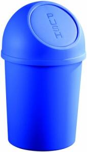 Papierkorb m. Push-Deckel 6L blau