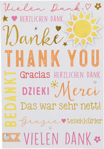 Klappkarte Besondere Anlässe Motiv 8 - Vielen Dank herzlichen Dank Danke - Depesche