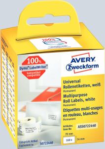 Zweckform Rollenetiketten 54x70mm Universal Etiketten weiß