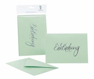Einladung Kartenset 4/4 Mint gerippt B6