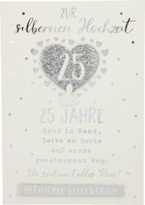 Klappkarte Besondere Anlässe Motiv 23 - Zur silbernen Hochzeit 25 Jahre Hand... - Depesche