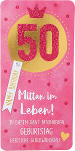 Klappkarte Glückwünsche von Herzen Motiv 5 - 50 Mitten im Leben! Zu diesem ganz... - Depesche