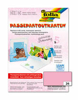 Passepartoutkarten+Kuvert rechteckig Rosa 5 Stück