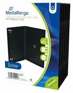 DVD-Leerhülle für 1 Disc 14mm, schwarz, 5er Pack