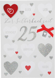 Klappkarte Besondere Anlässe Motiv 22 - Zur Silberhochzeit Glück Liebe Träume... - Depesche