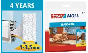 tesamoll I-Profil weiß Standard Schaumstoff 6m - für Spalten von 1-3,5mm