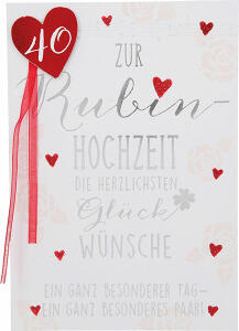 Klappkarte Besondere Anlässe Motiv 24 - Zur Rubinhochzeit die herzlichsten... - Depesche