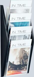 Bogendisplay A4 schwarz mit 4 Taschen