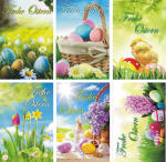 Glückwunschkarten 100er Ostern 6fach sortiert