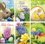 Glückwunschkarten 100er Ostern 6fach sortiert