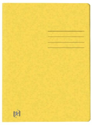 Oxford Schnellhefter TOP FILE+, A4, aus 390 g/m² Karton, für ca. 200 DIN A4-Blätter, mit aufgedrucktem Beschriftungsfeld auf Vorder- und Rückseite, für kaufm. oder Amtsheftung, gelb