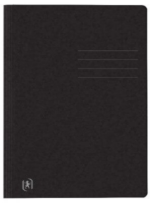 Oxford Schnellhefter TOP FILE+, A4, aus 390 g/m² Karton, für ca. 200 DIN A4-Blätter, mit aufgedrucktem Beschriftungsfeld auf Vorder- und Rückseite, für kaufm. oder Amtsheftung, schwarz