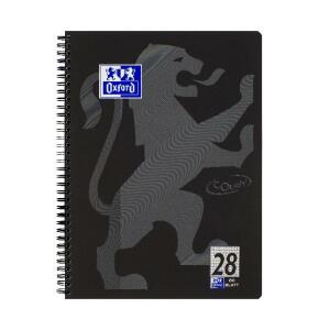 Oxford Touch Collegeblock A4+ L.28 schwarz, 80 Blatt Optik Paper, Doppelspirale, abgerundete Ecken