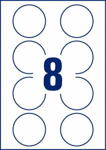 Zweckform Etiketten rund, 65 mm wiederablösbar 10 Blatt