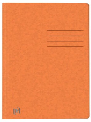 Oxford Schnellhefter TOP FILE+, A4, aus 390 g/m² Karton, für ca. 200 DIN A4-Blätter, mit aufgedrucktem Beschriftungsfeld auf Vorder- und Rückseite, für kaufm. oder Amtsheftung, orange