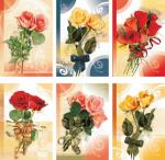 Glückwunschkarten 100er Blumen blanko 6fach - sortiert