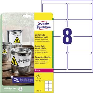 Zweckform Wetterfeste Etiketten 99,1x67,7mm weiß