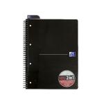 Oxford Office Collegeblock "Essentials" A4+ (220 x 295 mm), liniert 8 mm, 70 Blatt, Optik Paper®, 4fach gelocht, mit Mikroperforation, 5er-Packung smart black / schwarz