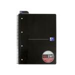 Oxford Office Collegeblock "Essentials" A4+ (220 x 295 mm), liniert 8 mm, 70 Blatt, Optik Paper®, 4fach gelocht, mit Mikroperforation, 5er-Packung smart black / schwarz